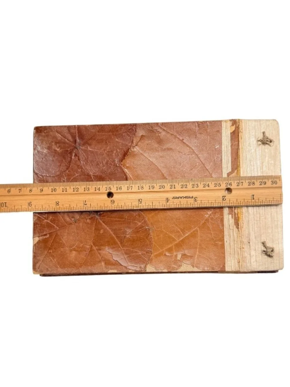Handmade Natural Leaf Journal, Vintage Eco-Friendly Leather Look Scrapbook, Real